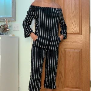 off the shoulder jumpsuit